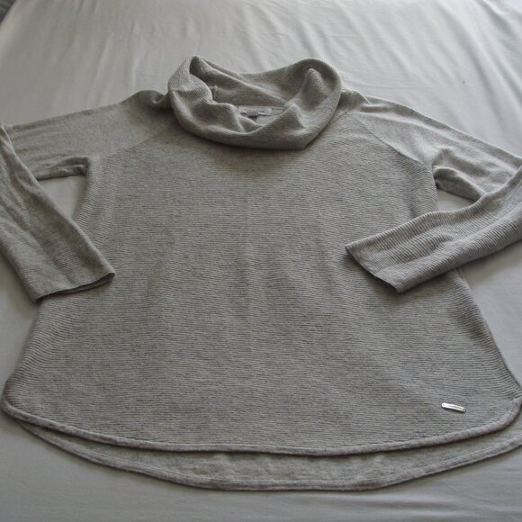 CK CALVIN KLEIN Long Sleeve COWL Neck WOOL Blend Sweater Sz LARGE - Picture 2 of 8